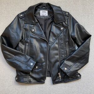 Girl’s Zara faux leather motorcycle jacket size 10